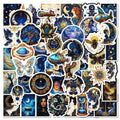 50pcs Retro Universe Stickers | Moon, Planets & Galaxy
