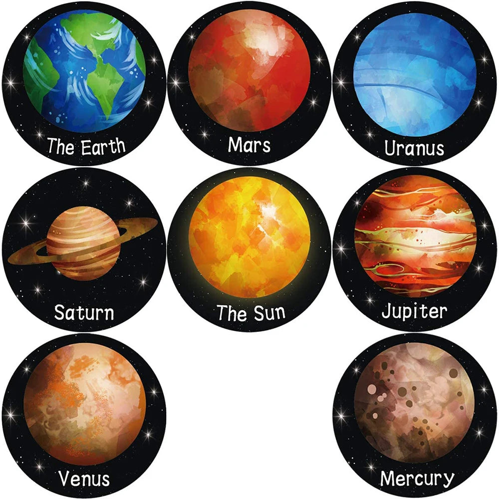 Solar System Planet Stickers 100-500 Pieces | Outer Space Reward Labels