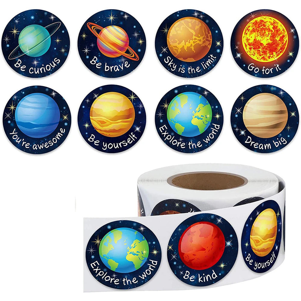 Solar System Planet Stickers 100-500 Pieces | Outer Space Reward Labels