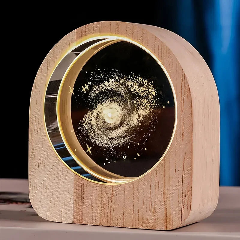 3D Crystal Solar System Glass Decoration | Laser Engraved