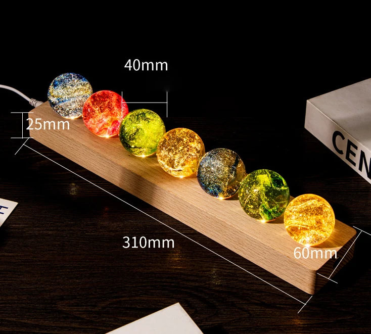 Colorful Glass Star & Planet Ball | Luminous Cosmic Home Décor