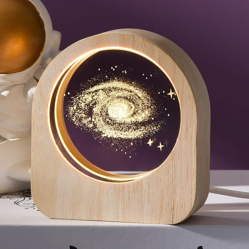 3D Crystal Solar System Glass Decoration | Laser Engraved