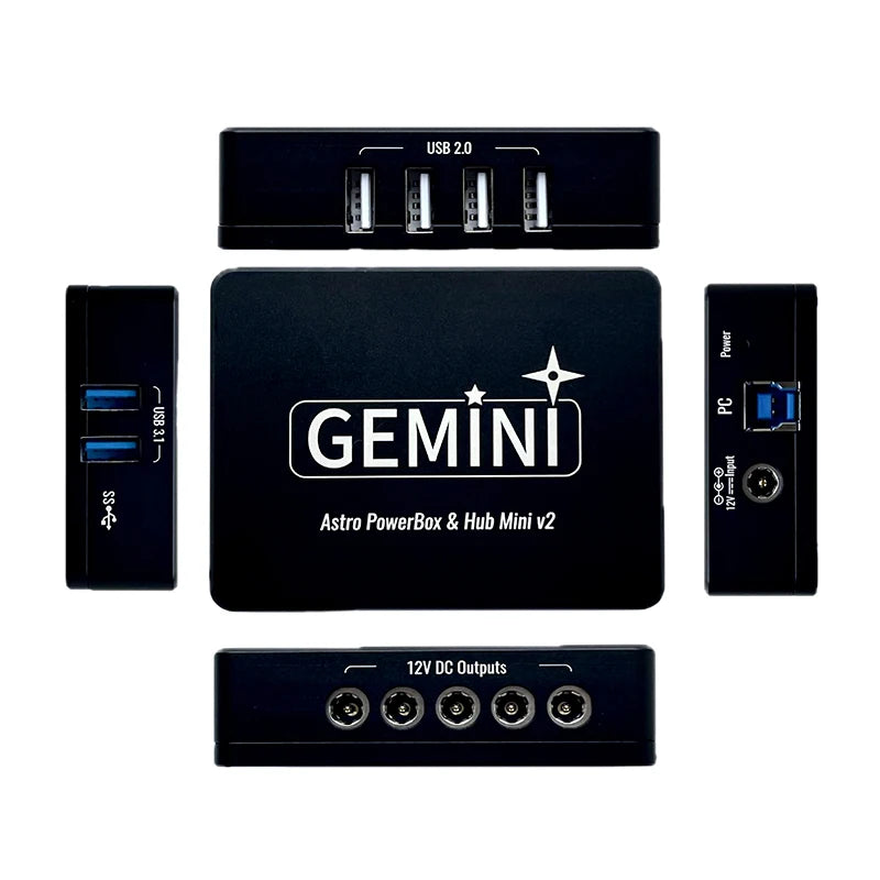 GEMINI Mini V2 Astronomy HUB Power Box | USB 3.1 DC Output