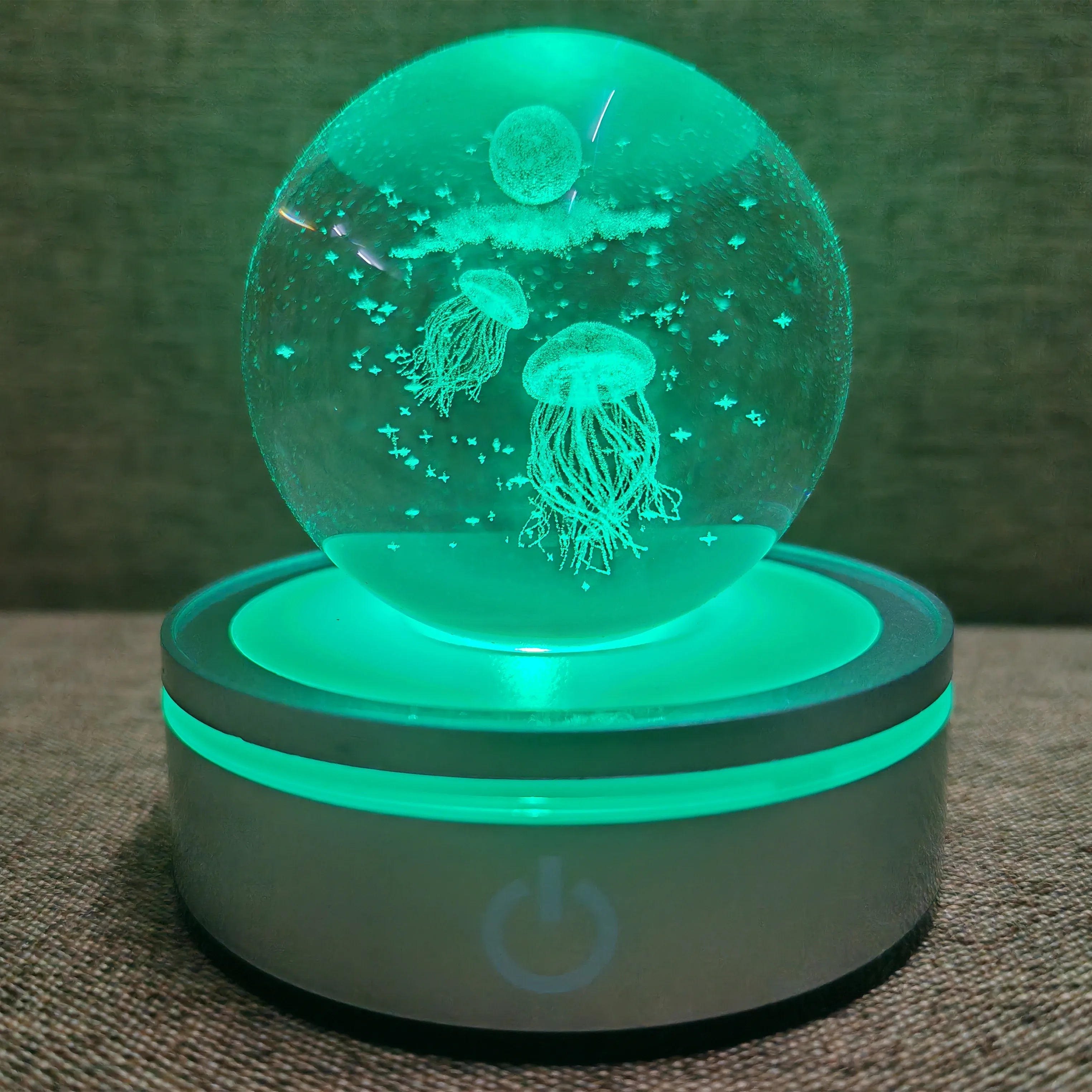 3D Laser Engraved Planet Ball Premium Crystal Glass | Desktop Decor & Photography Prop