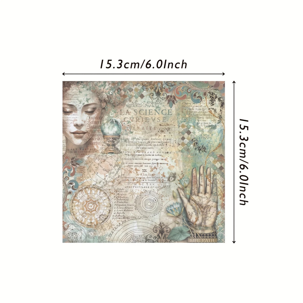 Retro Astronomy Scrapbook Paper 12 Piece Set | Junk Journal & Adventure Book Supplies