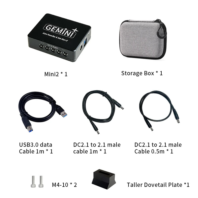 GEMINI Mini V2 Astronomy HUB Power Box | USB 3.1 DC Output