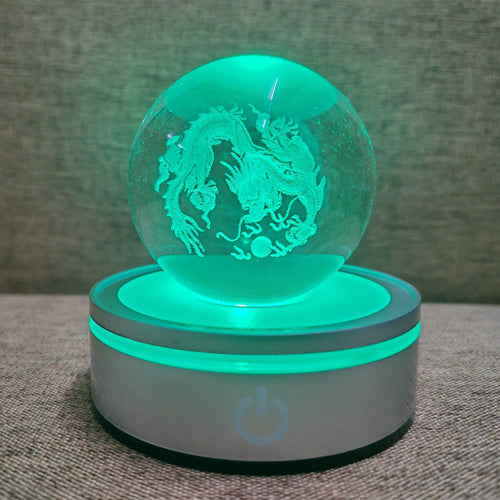3D Laser Engraved Planet Ball Premium Crystal Glass | Desktop Decor & Photography Prop