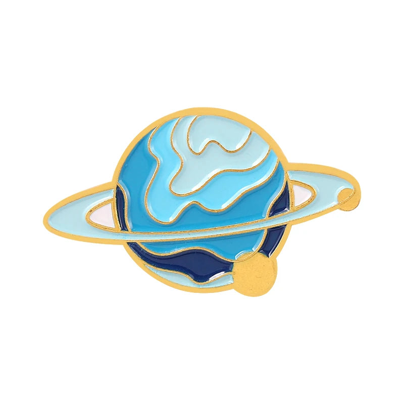 Star Sky Galaxy Enamel Pins – Romantic Cosmic Planet & Star Badges
