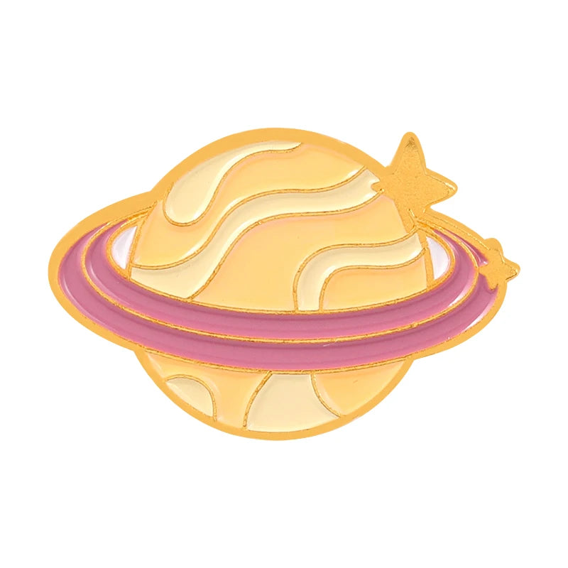 Star Sky Galaxy Enamel Pins – Romantic Cosmic Planet & Star Badges