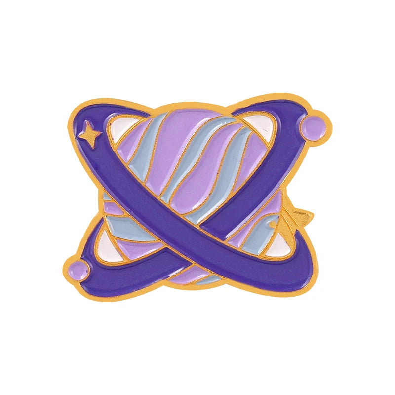 Star Sky Galaxy Enamel Pins – Romantic Cosmic Planet & Star Badges