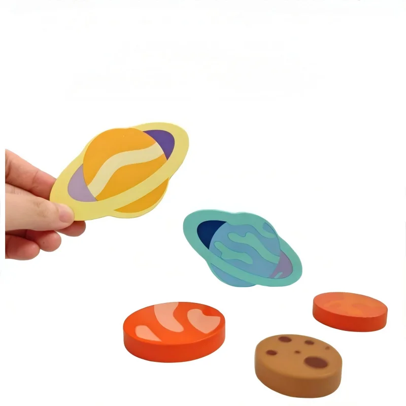 Wooden Solar System Puzzle | Montessori Astronomy Learning Toy | Earth & Sun Planet Cognition Board for Kids (Ages 3-12)