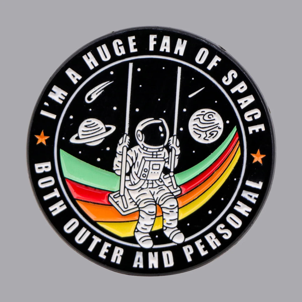 "Inspirational Astronaut" Enamel Pins | Classic Space Quote Brooches