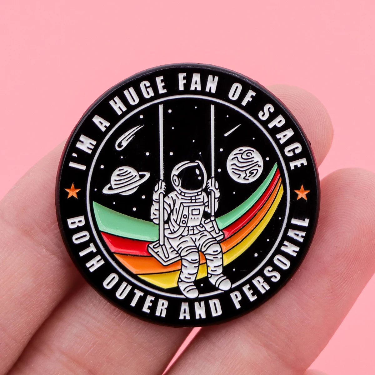 "Inspirational Astronaut" Enamel Pins | Classic Space Quote Brooches