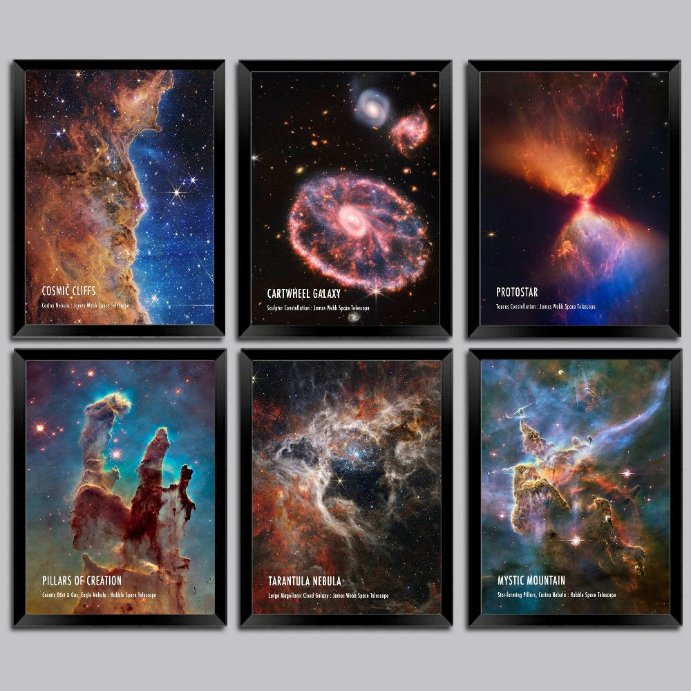 Deep Space Telescope Canvas Art Modern Astronomy Wall Decor | Unframed Vertical Print