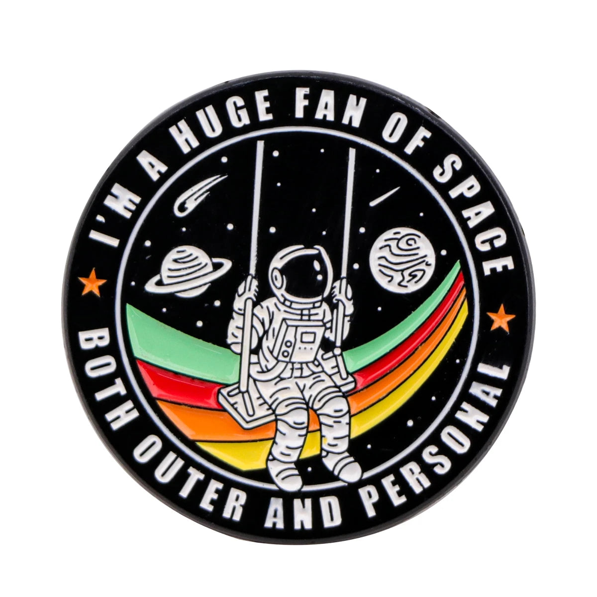 "Inspirational Astronaut" Enamel Pins | Classic Space Quote Brooches