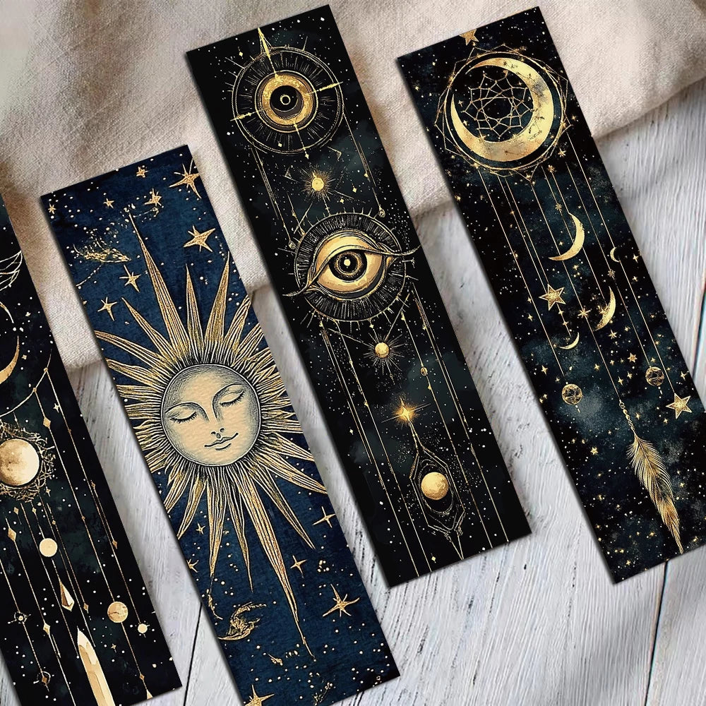 30-Piece Vintage Celestial Body Bookmark Set | Durable PVC Space Art