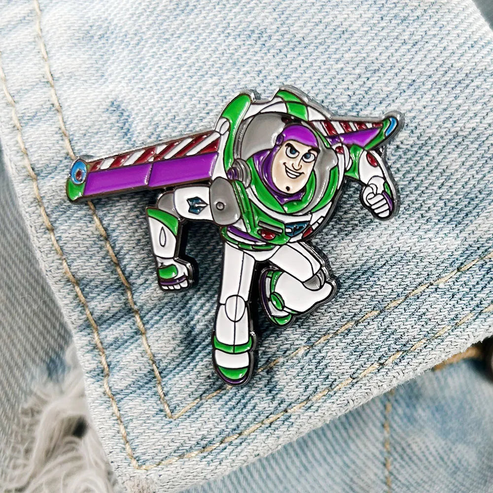 To Infinity Buzz Lightyear Lapel Pin | Animation Hero Metal Brooch