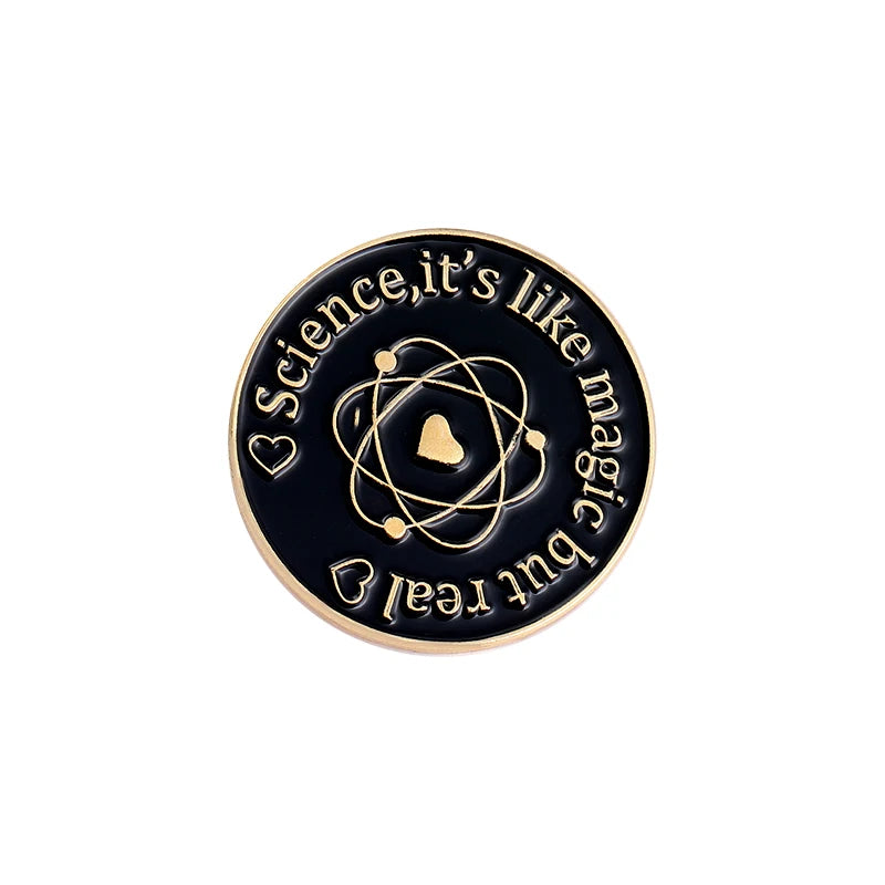Atomic Pi Science Enamel Pins | Trendy Metal Brooches