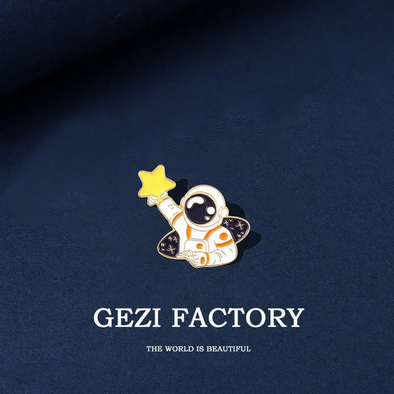 Cosmic Voyager Enamel Pin Collection | Astronaut & Galaxy Metal Brooches