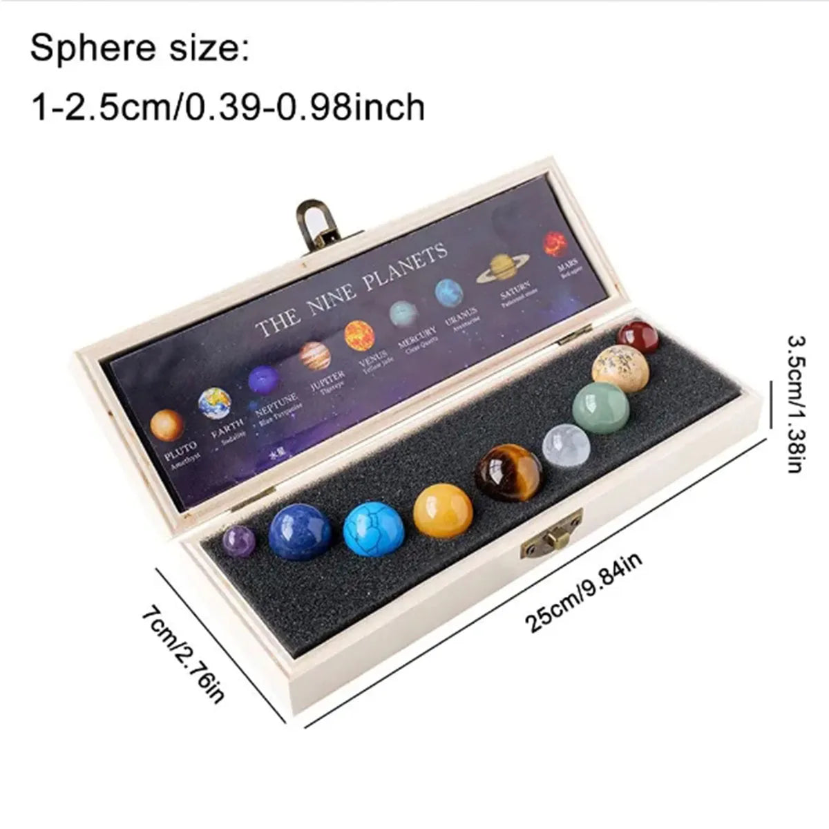 Celestial Sphere Solar System Set | 9-Piece Planetary Crystal Display