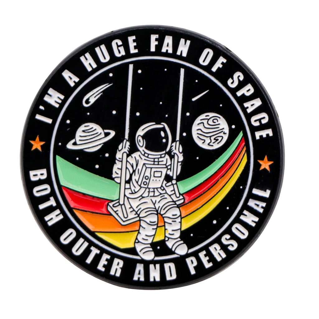 "Inspirational Astronaut" Enamel Pins | Classic Space Quote Brooches