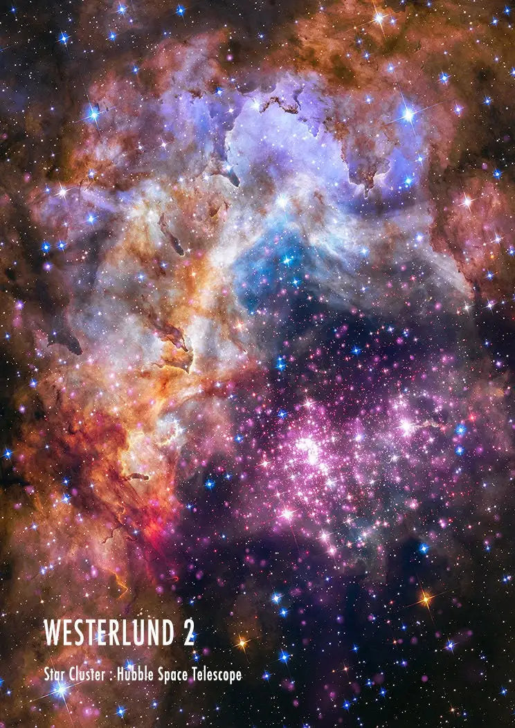 Deep Space Telescope Canvas Art Modern Astronomy Wall Decor | Unframed Vertical Print