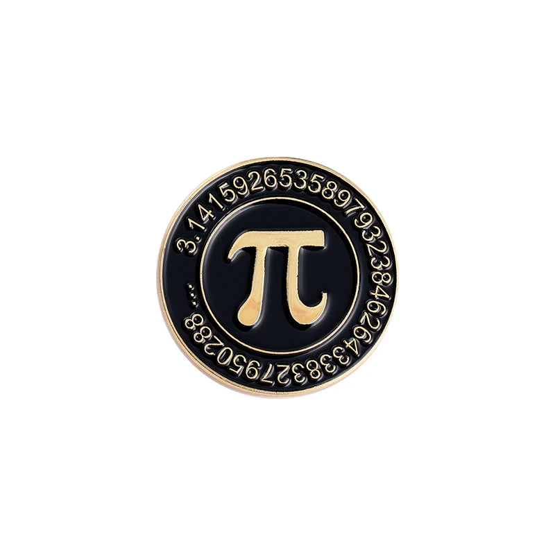 Atomic Pi Science Enamel Pins | Trendy Metal Brooches