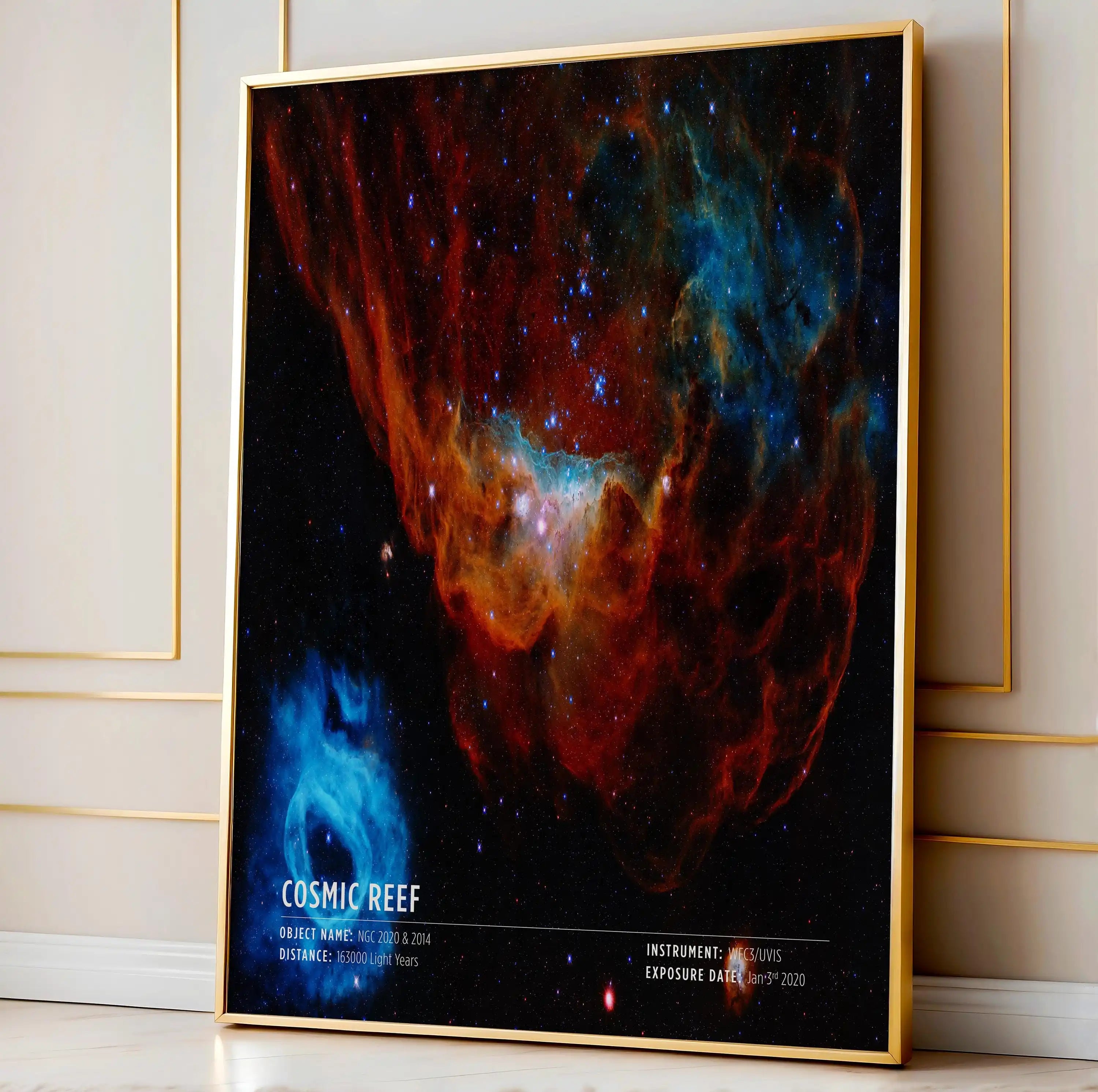 Deep Space Telescope Canvas Art Modern Astronomy Wall Decor | Unframed Vertical Print