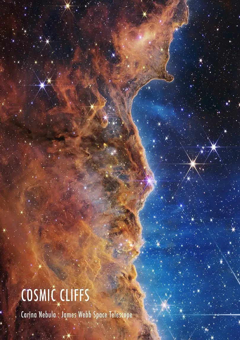 Deep Space Telescope Canvas Art Modern Astronomy Wall Decor | Unframed Vertical Print