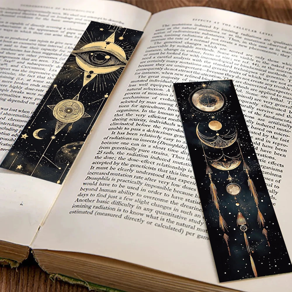 30-Piece Vintage Celestial Body Bookmark Set | Durable PVC Space Art