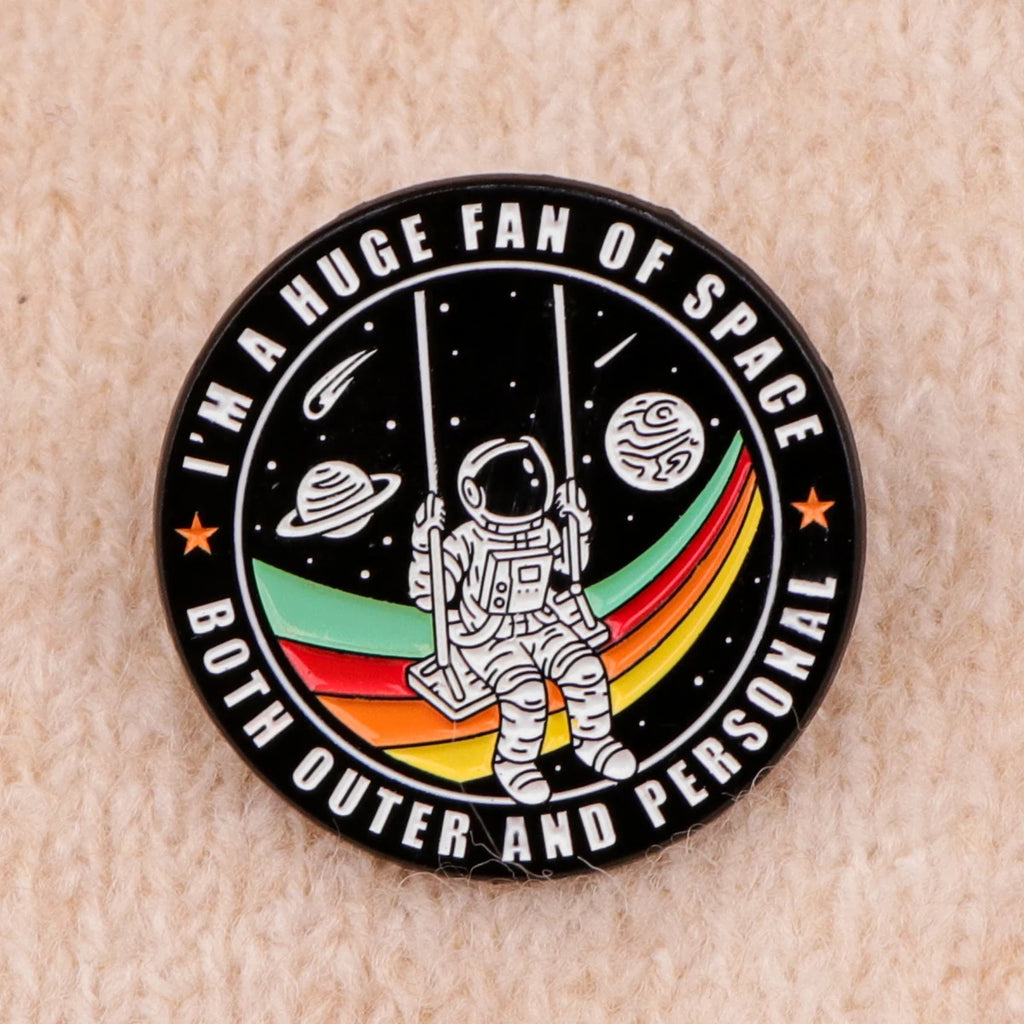 "Inspirational Astronaut" Enamel Pins | Classic Space Quote Brooches