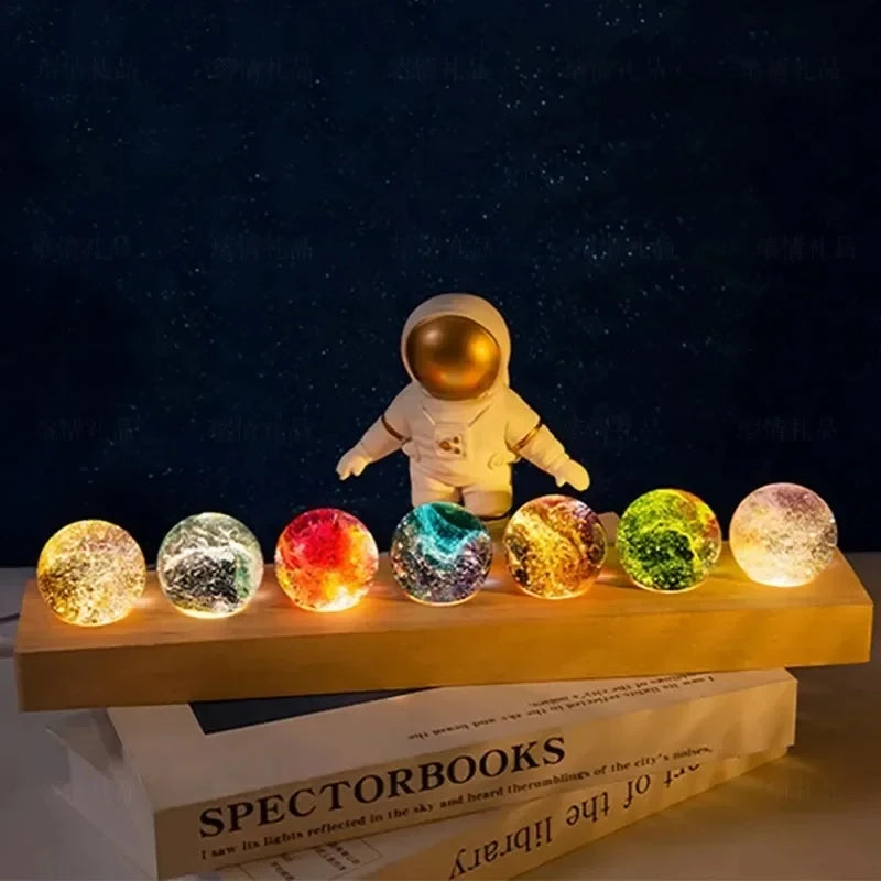 Colorful Glass Star & Planet Ball | Luminous Cosmic Home Décor