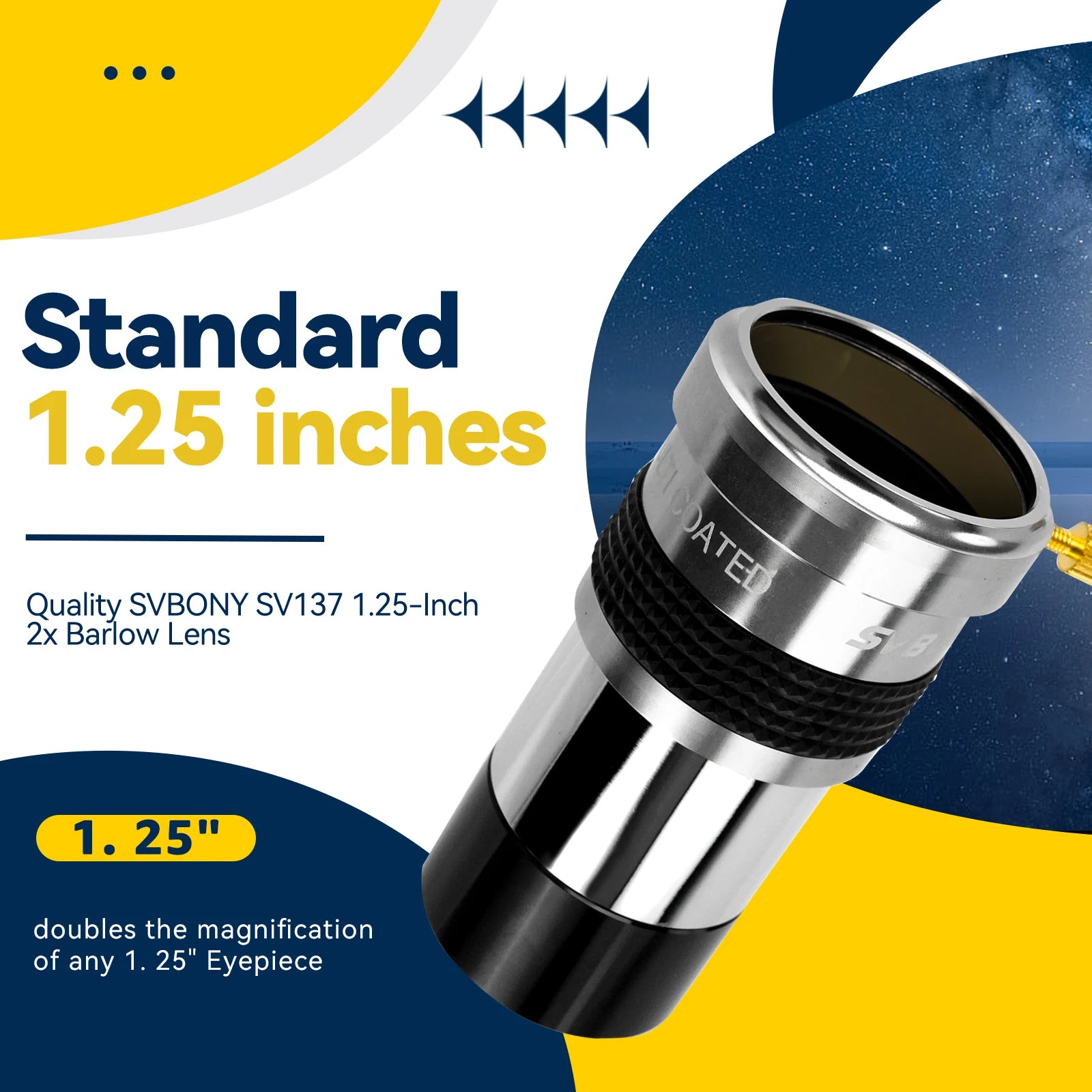 SVBONY SV137 1.25" Barlow Lens | 2X/3X Magnification