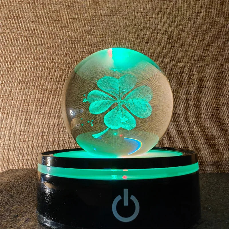 3D Laser Engraved Planet Ball Premium Crystal Glass | Desktop Decor & Photography Prop