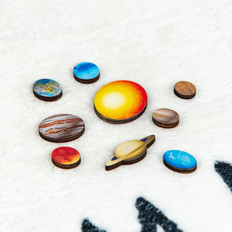 Wooden Solar System Board Montessori Astronomy Toy | Children's Learning Puzzle
