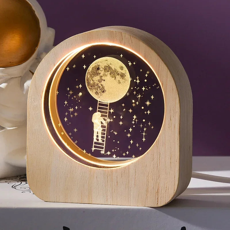 3D Crystal Solar System Glass Decoration | Laser Engraved