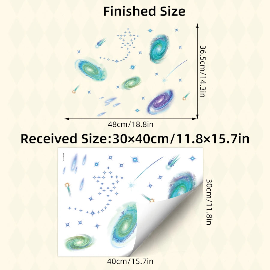 Green Glow-in-the-Dark Solar System Stickers | Astronomy Room Decor