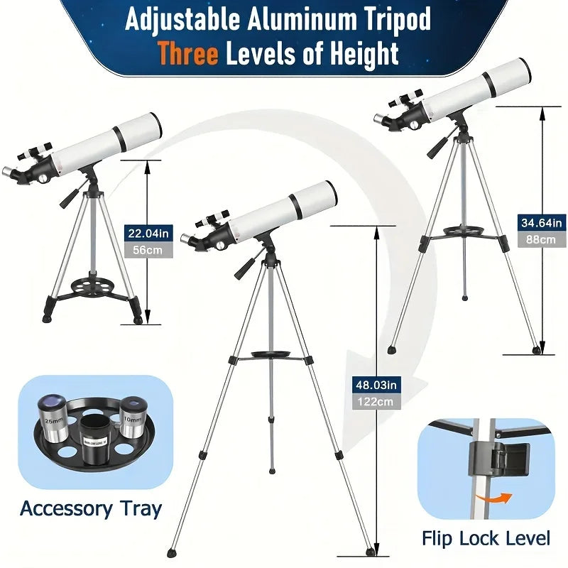 BORWOLF 80/600 |Astronomical Telescope | (180X)