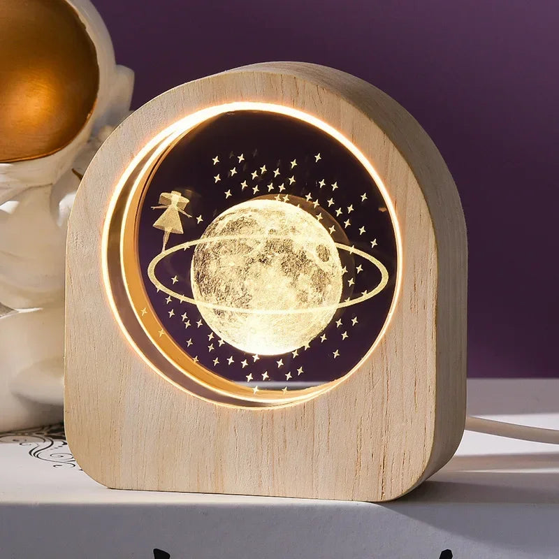 3D Crystal Solar System Glass Decoration | Laser Engraved