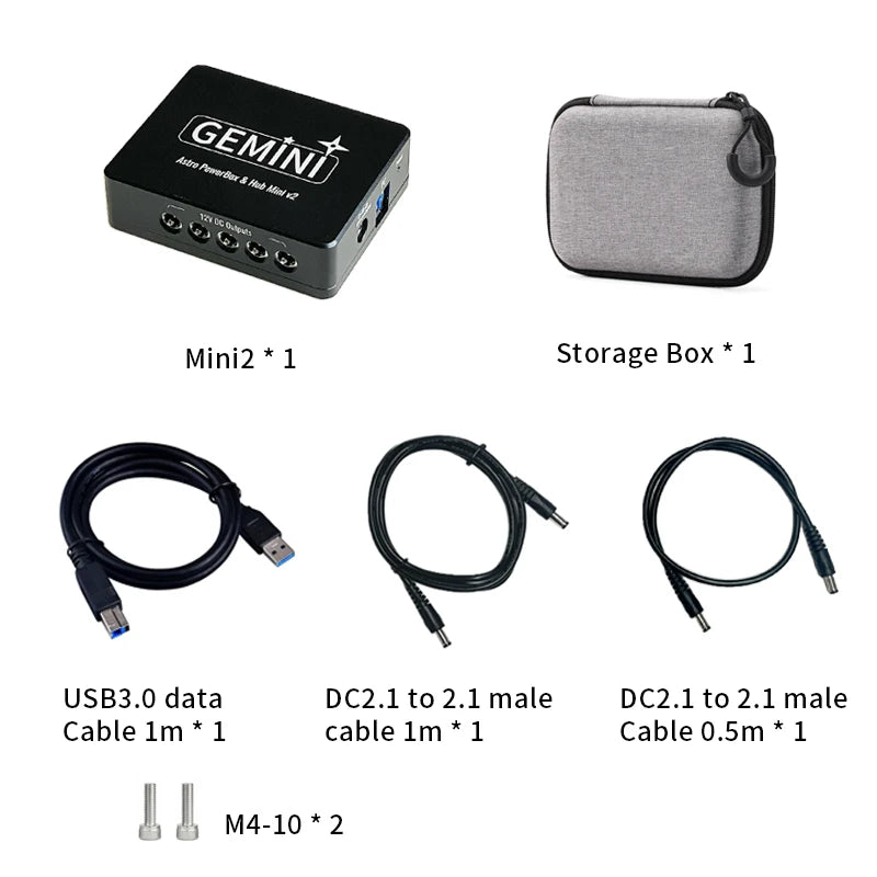 GEMINI Mini V2 Astronomy HUB Power Box | USB 3.1 DC Output