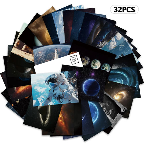 32pcs Space & Planet Postcards Astronomy Greeting Cards | Collectible Gift Set