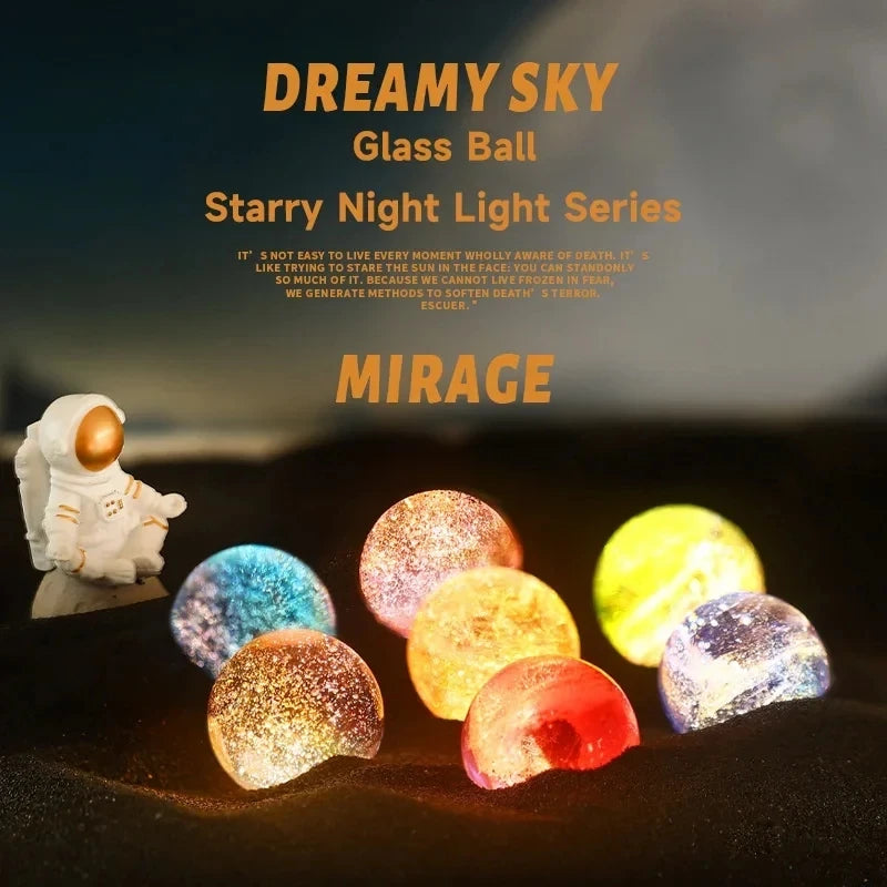 Colorful Glass Star & Planet Ball | Luminous Cosmic Home Décor
