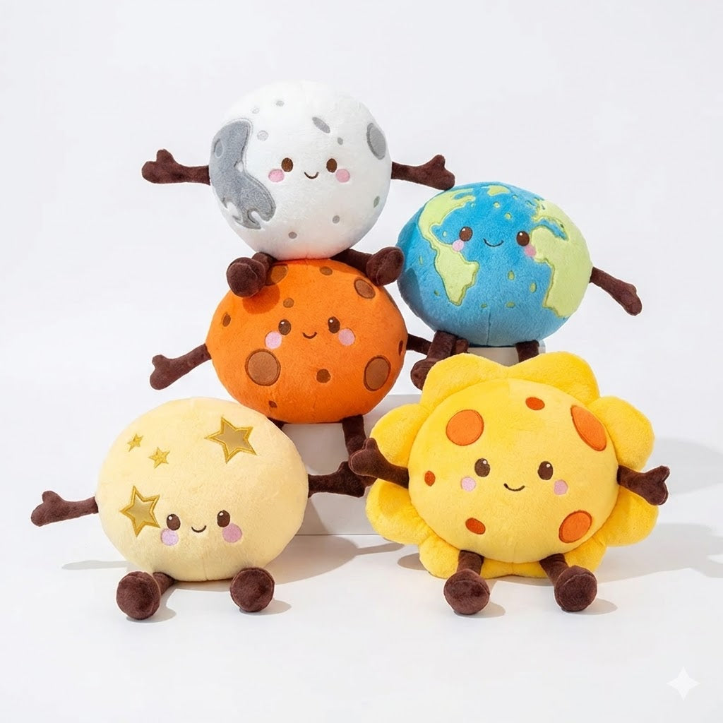 Planet Theme Cute Earth Saturn Mars Plush Toy | Soft Stuffed Hanging Pendant Cushion